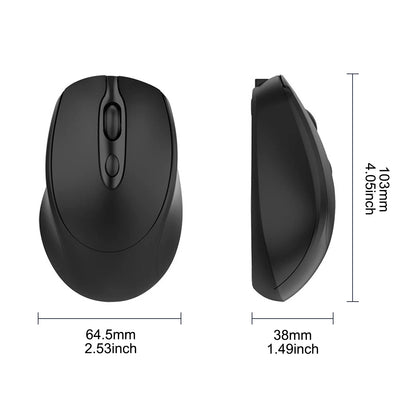 MissionFit Bluetooth Wireless Mouse Rechargeable 2.4G Silent Wireless Mouse for PC, Laptop, MacBook & Tablet with Adjustable DPI