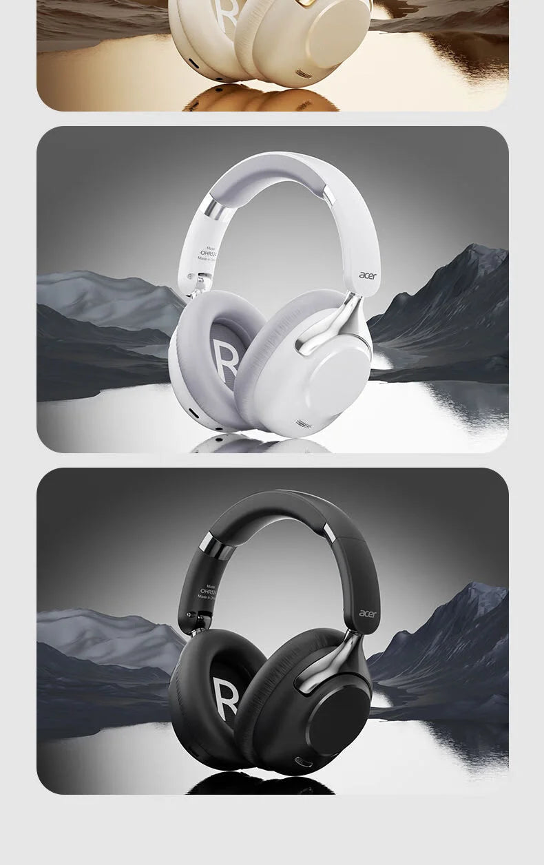 Acer OHR524 ANC Wireless Bluetooth Headphones 360° Surround Sound Gaming Headset with HD Mic, Noise Cancellation & 100H Battery