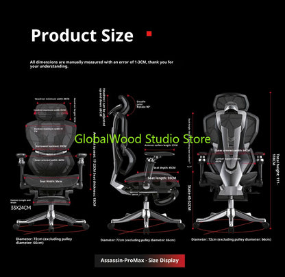 Ergonomic Office Chair with Wheels, Adjustable Desk Chair with Armrests, Comfortable Swivel Gaming Chair, Lumbar Support Executive Chair for Home Office