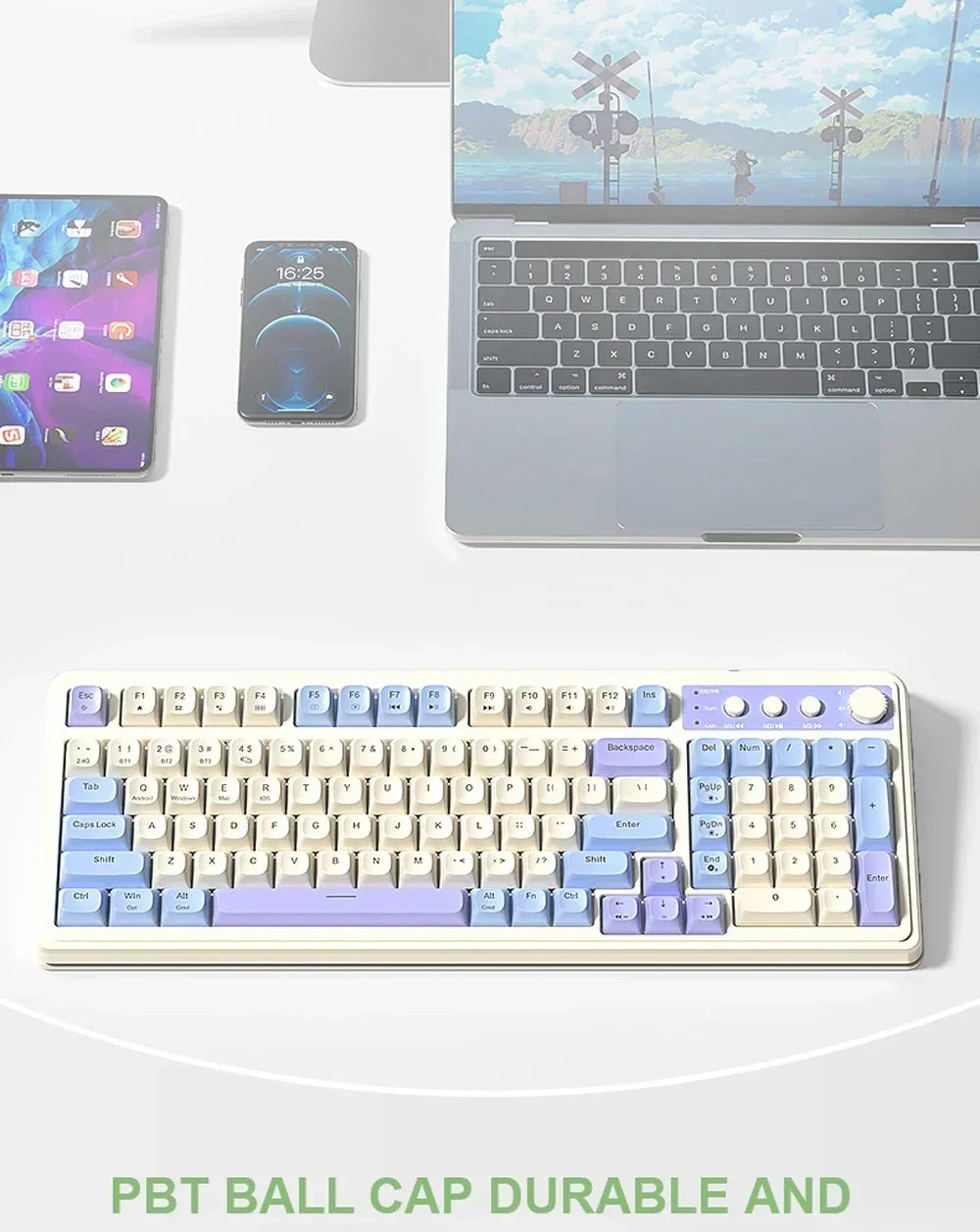 AULA S99 Keyboard 3-Mode Wireless Bluetooth Wired RGB Ergonomic 99-Key Typing Mute Gaming Keyboard Custom PC Accessories Gifts