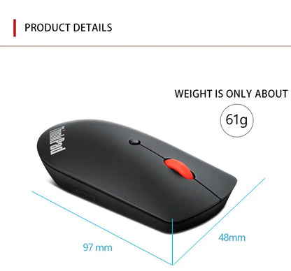 Lenovo ThinkPad Wireless Mouse 4Y50X88822 Dual Bluetooth Wireless Mouse, Ergonomic Office Mouse, 2.4GHz Laptop Mouse for Windows & Mac