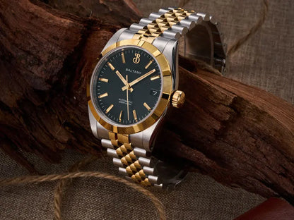 Baltany S4102 Business Man Automatic Mechanical Wristwatch 36mm Linen Dial Engine Turned Bezel NH35 Luxury Dress Watch For Man