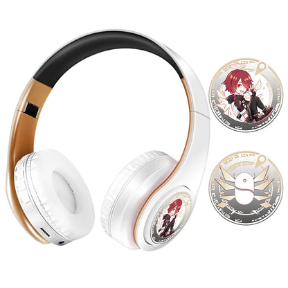 Miku Nakano Sanjiu Bluetooth 5.0 Over-Ear Anime Headphones – Wireless Stereo Gaming Headset with Deep Bass, Microphone & TF Card Support