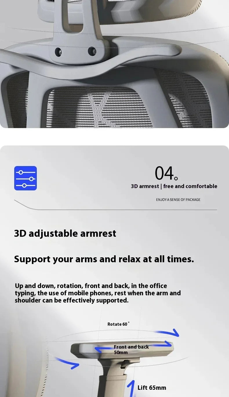 Ergonomic Gaming Office Chair Adjustable 3D Armrests Headrest Lumbar Support Computer Desk Chair with Footrest & Reclining Backrest