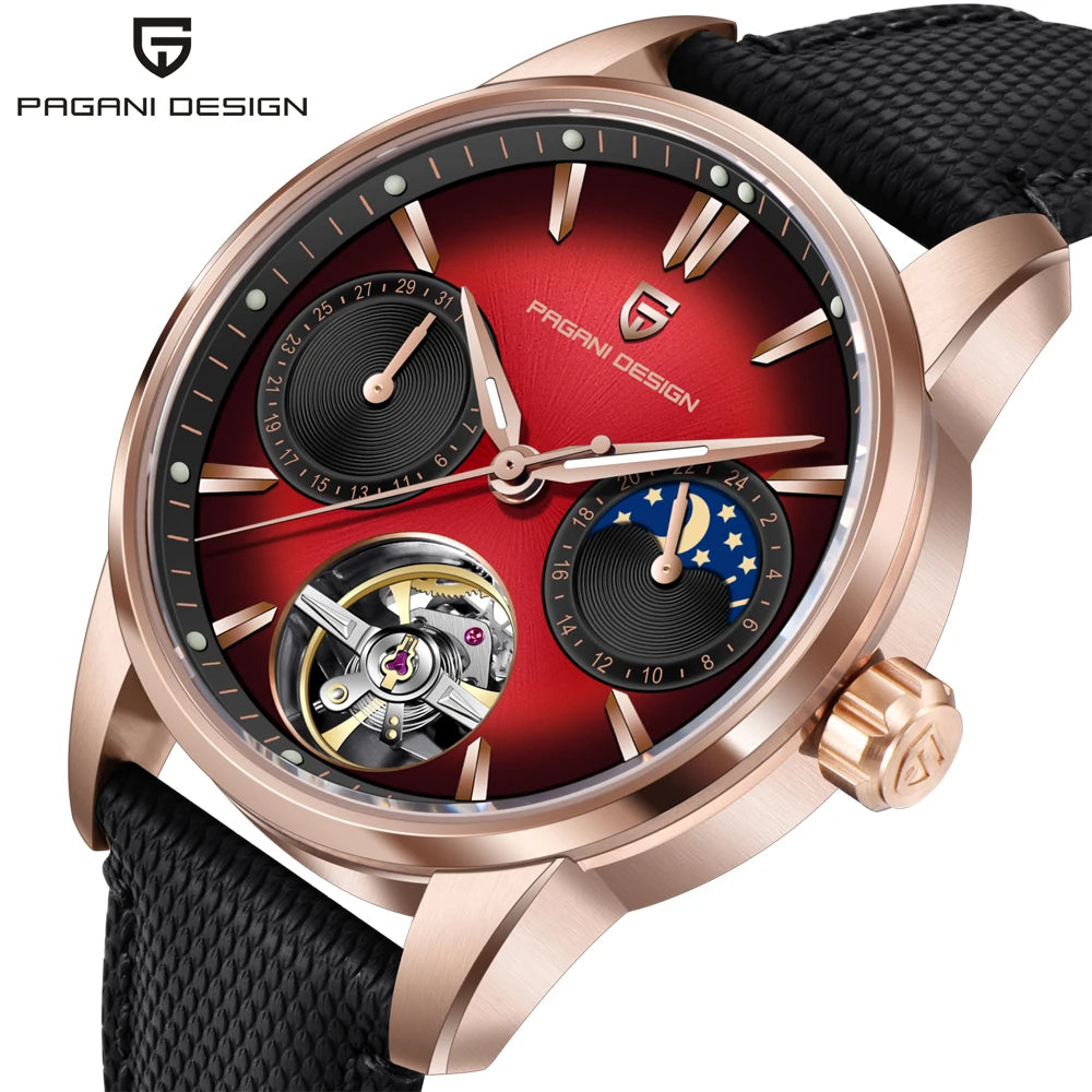 Ceas pentru bărbați Pagani Design, model nou, ceas mecanic automat de lux, 41 mm, din oțel inoxidabil, rezistent la apă până la 10 bari, stil „pilot”