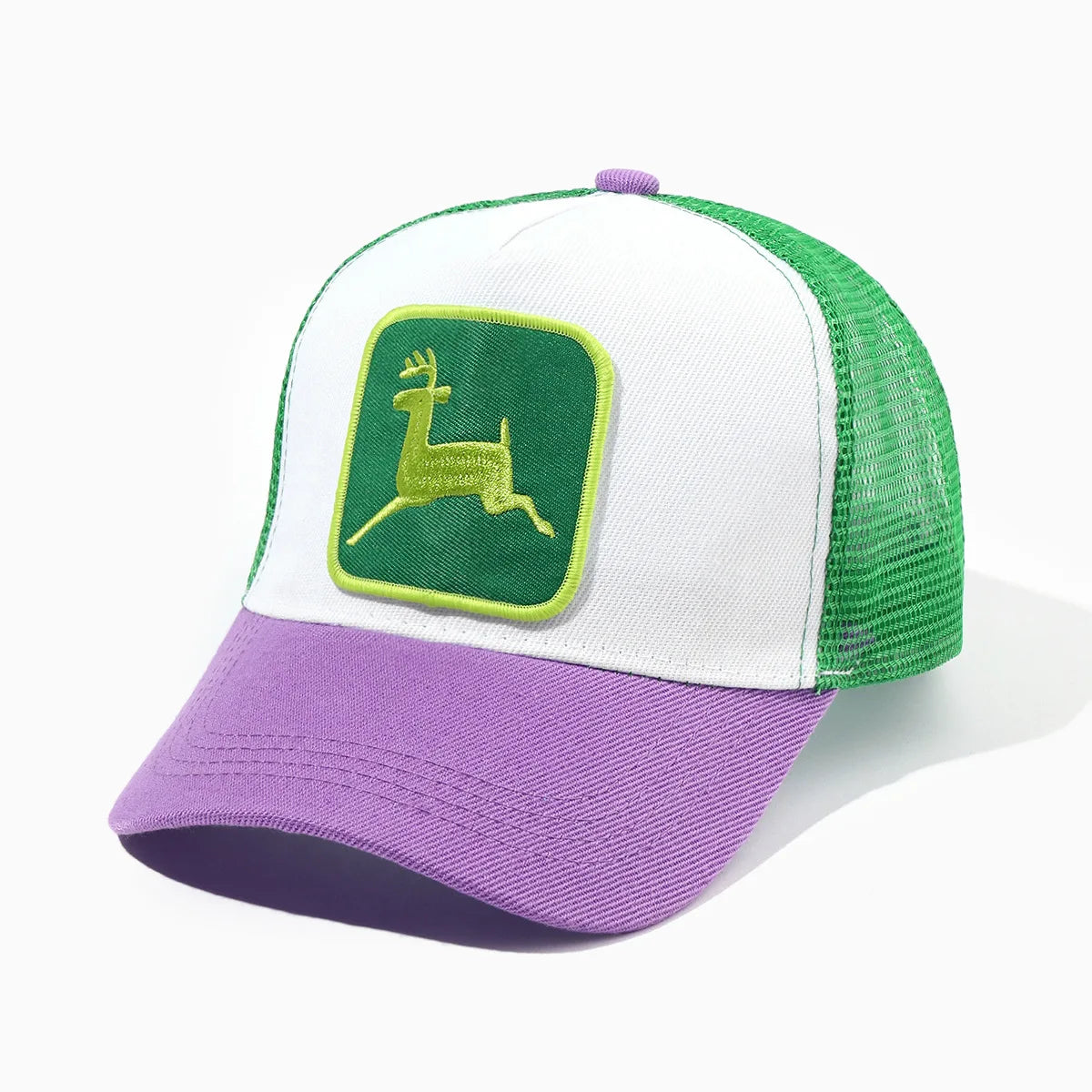 Cappellino da donna Elk Embroidery con visiera a becco d’anatra, cappellino da baseball a tesa larga con protezione solare, cappellino in rete regolabile, cappellino pronto per l’esportazione