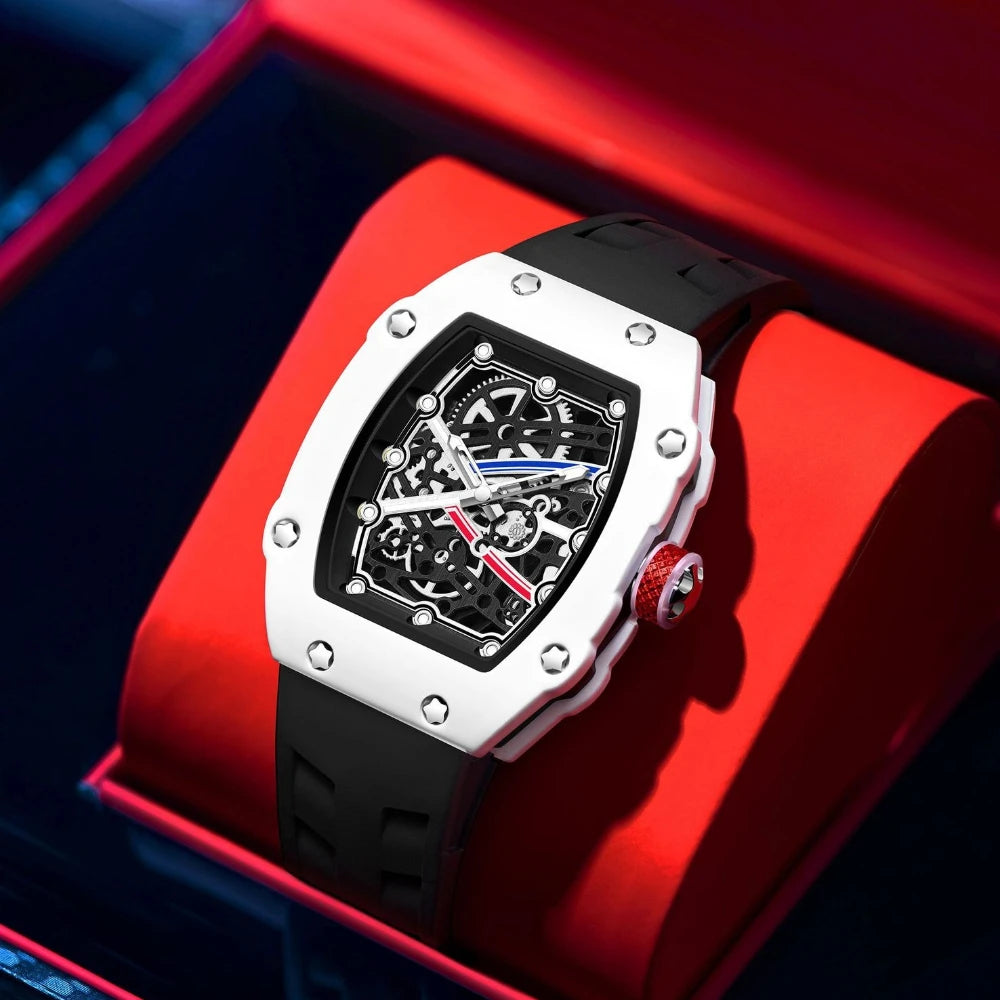 Tonneau Case Trendy Ultra-Thin Quartz Watch Men Creative Hollow Fashion Design Super Luminous Waterproof Personalize AAA Watch