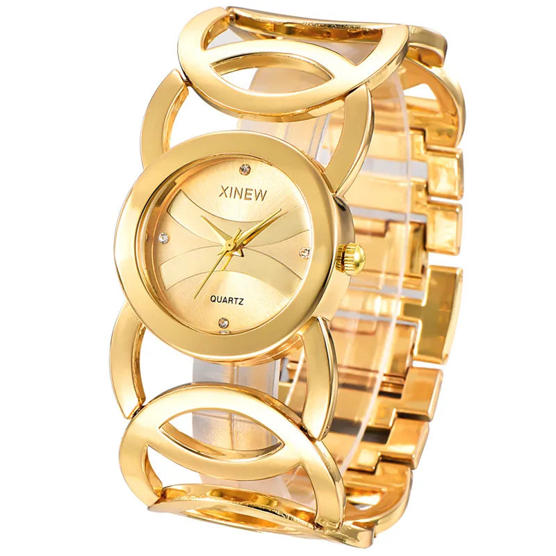 Luxury Brand Lady Gold Watches Full Stainless Steel Magic Women Bracelet Zegarki Damskie Znanych Marek Montre Vintage Femme 2024
