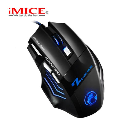IMICE X7 Optical Gaming Mouse, Wired RGB Gaming Mouse with Adjustable DPI, Ergonomic Anti-Slip USB Gaming Mouse for PC, Laptop & Desktop