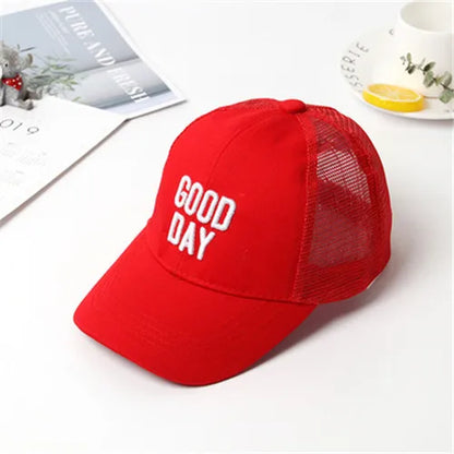 Summer autumn Kid Boy Cartoon Letter Embroidered Baseabll Caps Children Girls Outdoor Leisure Mesh Sport hats