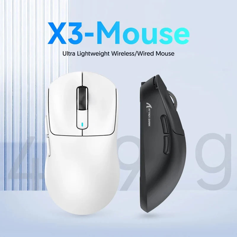 ATTACK SHARK X3 Pro Wireless Gaming Mouse, Tri-Mode Bluetooth & 2.4GHz PAW3395 26000 DPI Lightweight Gaming Mouse with 4KHz Polling Rate