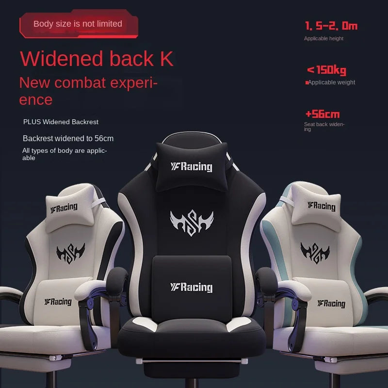 Ergonomic Gaming Chair with Latex Seat Cushion, Adjustable Backrest, Computer Office Chair, Racing Style Gamer Chair with Armrests