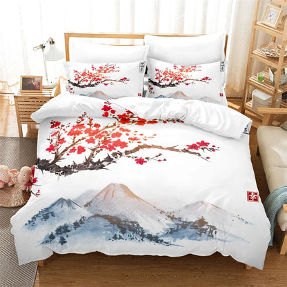 Set navlake za poplun s motivom bambusa u kineskom stilu, posteljina za mlade, platneni set navlake za poplun za krevet Queen Size, moderan set posteljine