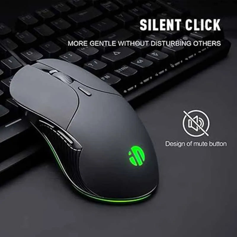 INPHIC B2 USB Wired Mouse 7200 DPI Gaming Mouse with 6 Programmable Buttons, Silent Click, Optical Tracking for PC & Laptop