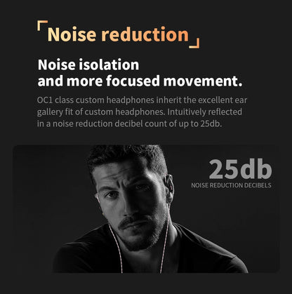 Whizzer OC1 Wired HiFi Earphones with Mic, Bass Enhanced In-Ear Headphones, Clear Vocal Dynamic Driver Earbuds with Play/Pause Control