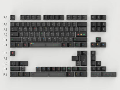 Aifei 122 Pieces Keycaps Black Light ABS UV Print Fog Transparent Cherry Height for Mechanical Keyboard Anne Pro 2 GK61