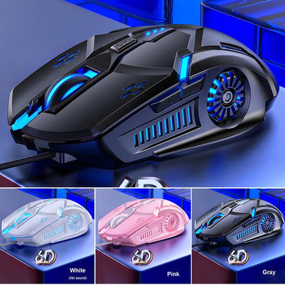 Ενσύρματο Gaming Ποντίκι G5 με Πολύχρωμο Οπίσθιο Φωτισμό, 6 Κουμπιά, Αθόρυβη Λειτουργία, 4 Ταχύτητες, 3200 DPI, RGB Gaming Mouse για Υπολογιστή και Laptop