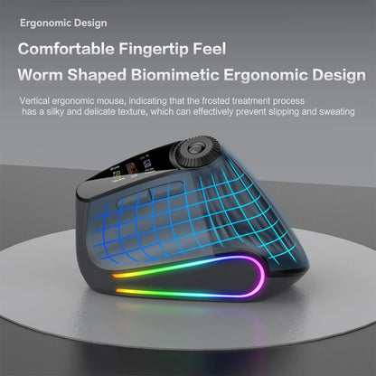 Wireless Ergonomic Mouse with Smart Flying Scroll, Bluetooth & 2.4G Rechargeable RGB Backlit Ergonomic Mouse, Adjustable DPI Gaming Mouse for PC, Laptop & Mac