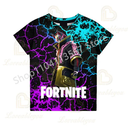Dječja F-Fortnited majica Battle Game za odrasle, kratkih rukava, ljetna majica za tinejdžere i tinejdžerice