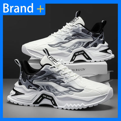 Herren-Sportschuhe, modische Schnürschuhe, vielseitig, rutschfest, mit dicker Sohle, bequeme Freizeit-Laufschuhe für Teenager und Herren, für den täglichen Gebrauch