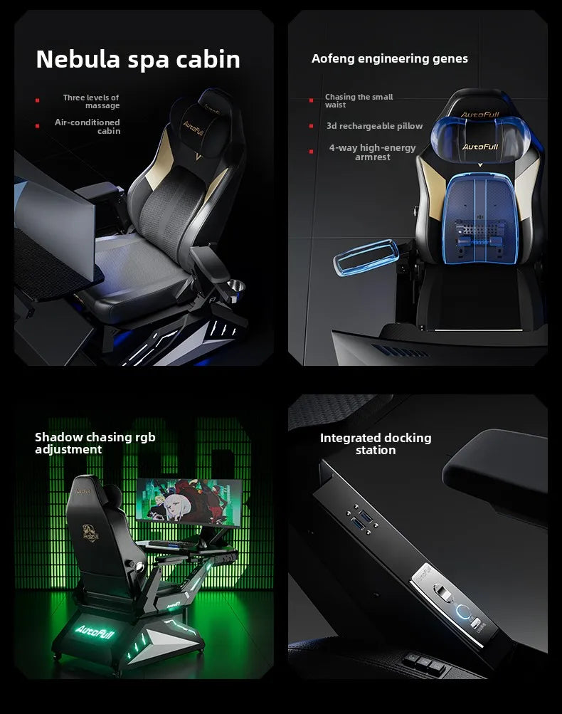 Ergonomic Gaming Office Chair E-Sports Chair with Adjustable Height, Executive Computer Desk Chair, Comfortable Swivel Armchair for Gaming & Work