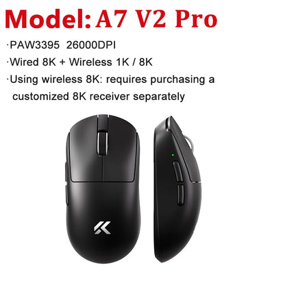 MCHOSE A7 V2 Ultra / Pro kevyt langaton pelihiiri Dual 8000Hz PAW3950 TI 42000DPI PC-e-urheilupelaajille