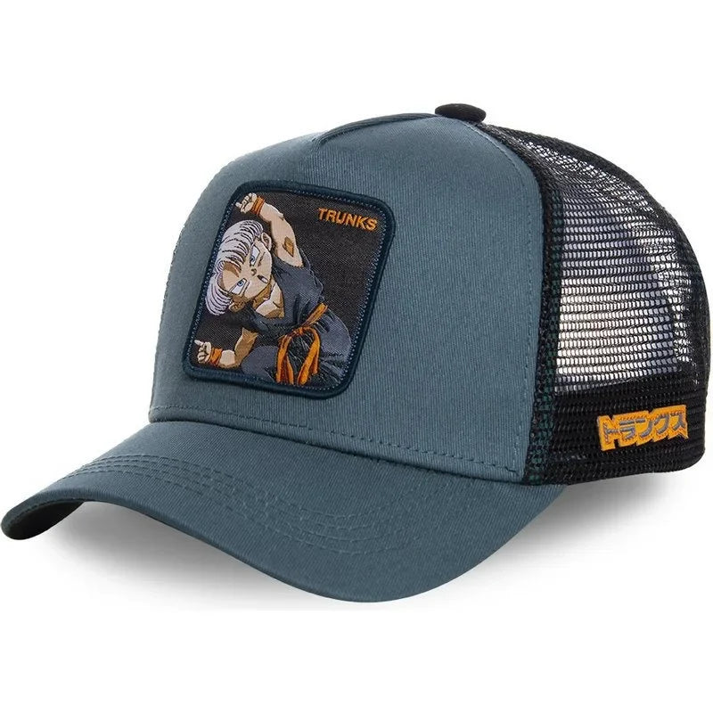 Cappellino da viaggio estivo Dragon Ball Buu Goku per uomo, con visiera, ricamo, stile hip-hop, visiera parasole, regolabile, in rete, tipo "trucker"