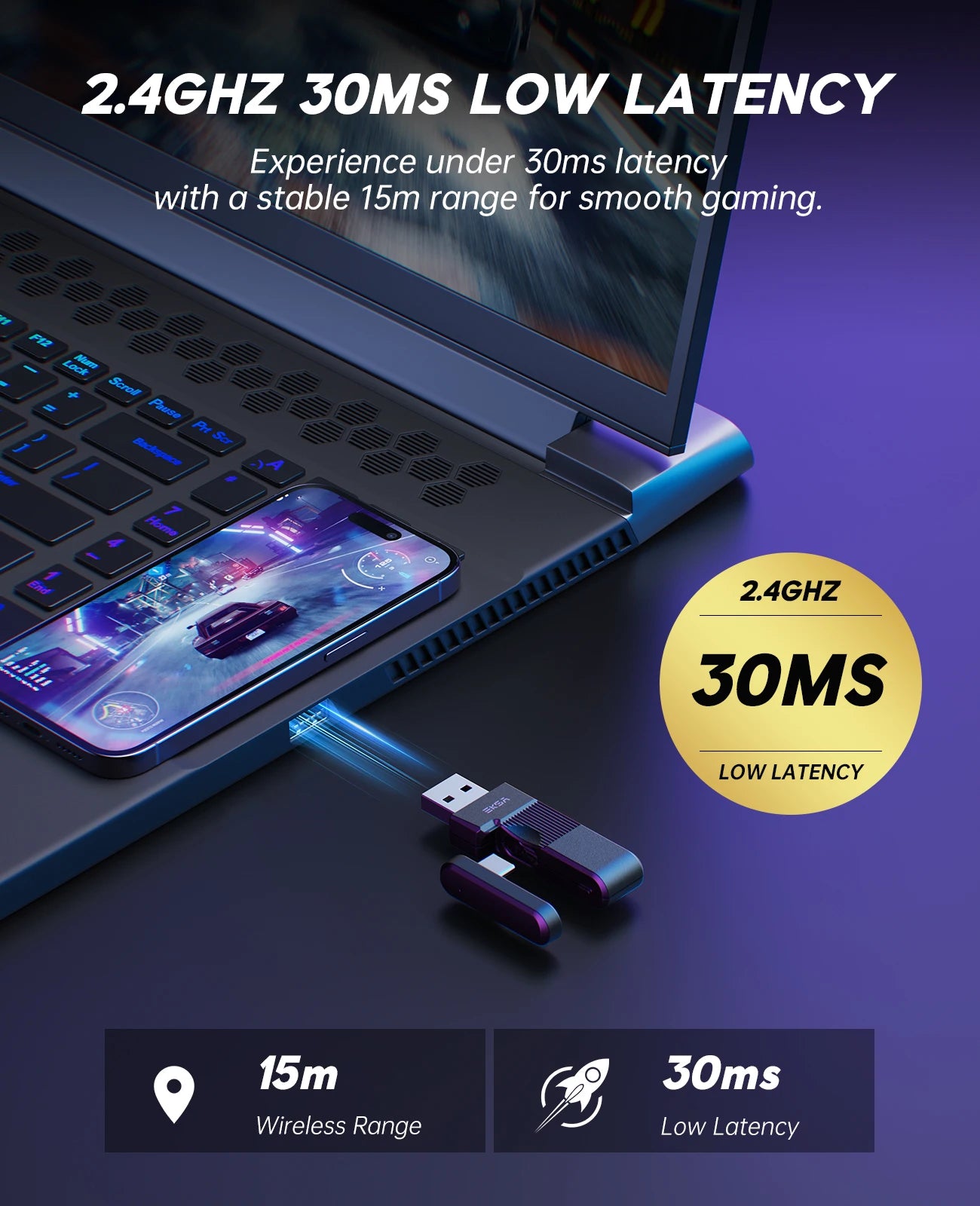 OneOdio EKSA E900 WT Wireless Gaming Headset Tri-Mode Bluetooth 5.3, 2.4GHz RGB Gaming Headset with Noise Cancelling Mic, 80H Battery for PC, PS5, PS4
