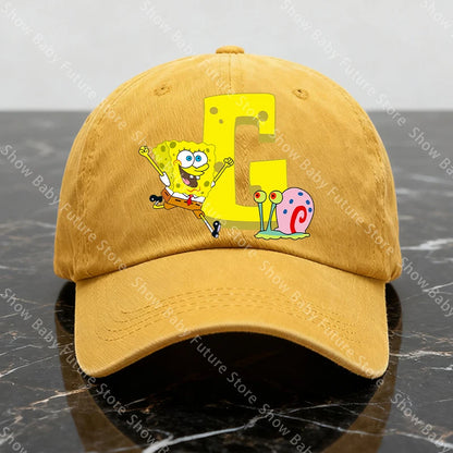 Spongebobs New Baseball Caps for Adult Cartoon Letter Fashion Man Women Washed Hat Summer Vintage Caps Anime Cute Birthday Gifts