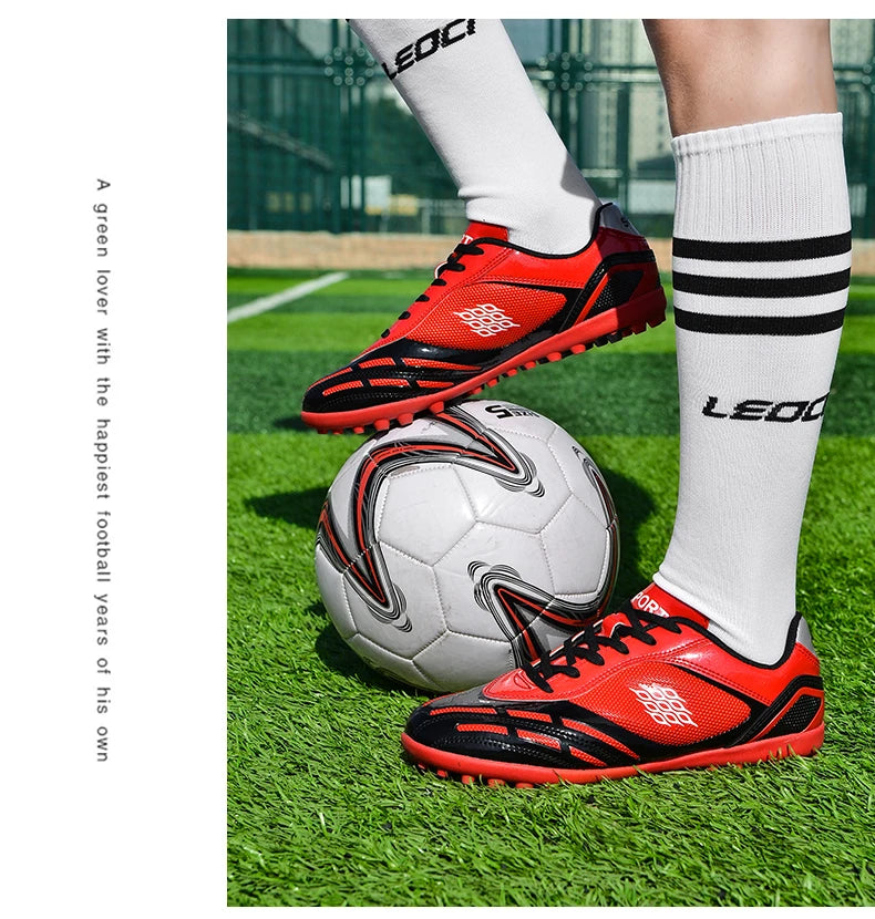 Soccer Shoes Men Turf Football Boots Fashion Firm Ground Studs Anti-Slip Boy Sneakers Original Outdoor Field Training Trainers