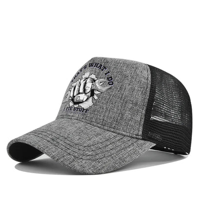 Modebaseballkasket i printet, åndbart net til forår/sommer – Gorras med personligt logo til mænd, kvinder og par – Visirhat, casquette