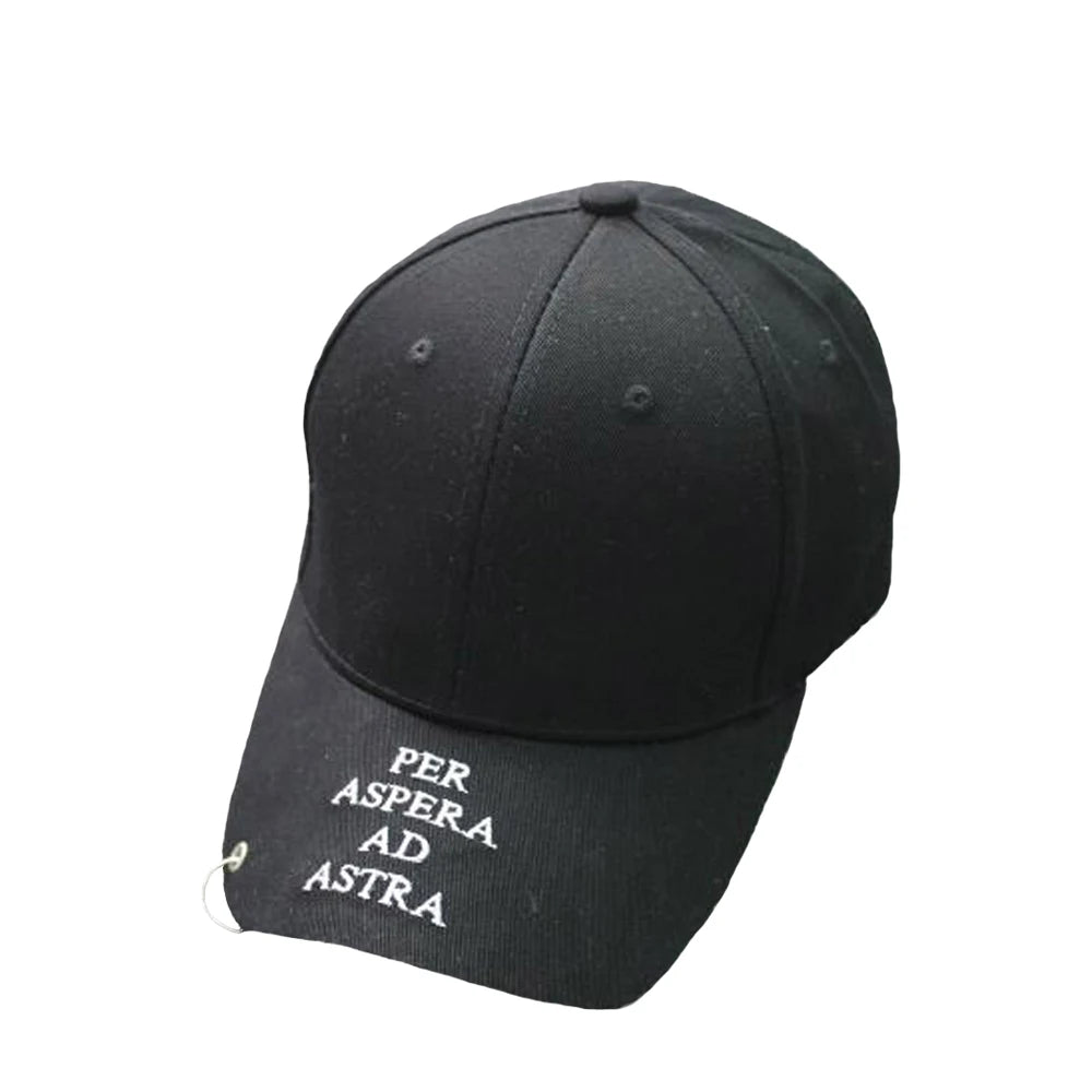 Casquette de baseball Snapback pour femmes et hommes, style hip-hop et K-pop, couleur unie avec anneau, pour les amateurs de sport, de danse et de voyage, casquette « Dad Hat », streetwear, ajustable