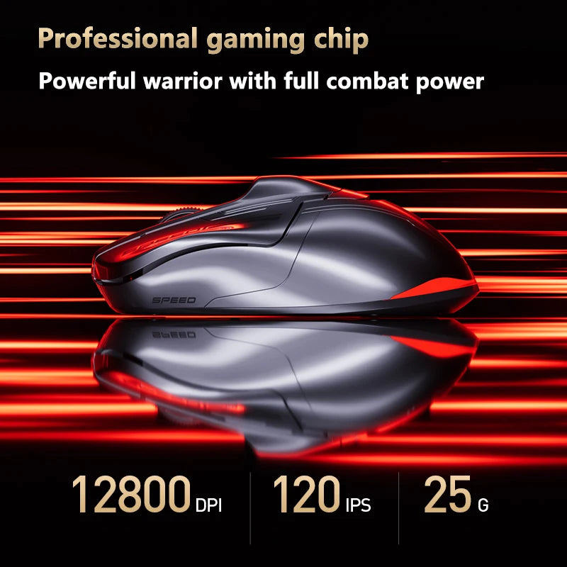 INPHIC Super Racing Car Series Wireless Bluetooth Gaming Mouse, 12800 DPI Rechargeable RGB Gaming Mouse with Battery Display, Customizable Wireless Mouse