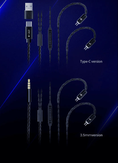 EPZ G10 Wired HiFi Gaming Earphones – Type-C & 3.5mm In-Ear Monitor Headphones with DAC, Noise Isolation, Detachable Cable & Microphone