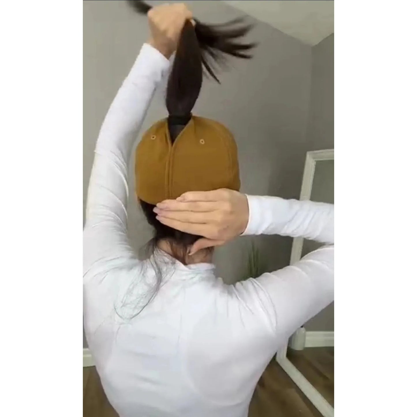 TikTok Heat Magnetic Ponytail Caps For Women Sport Wear Breathable Cotton Adjustable Baseball Hat
