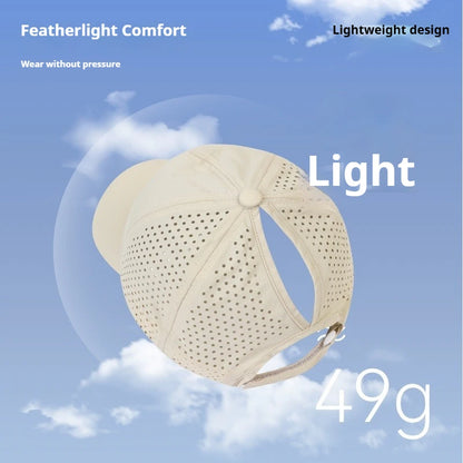 1 unidad de gorras de béisbol con lengüeta de secado rápido para mujer, protección de verano, malla transpirable, gorra transpirable, elegante y ajustable, ideal para llevar la coleta.