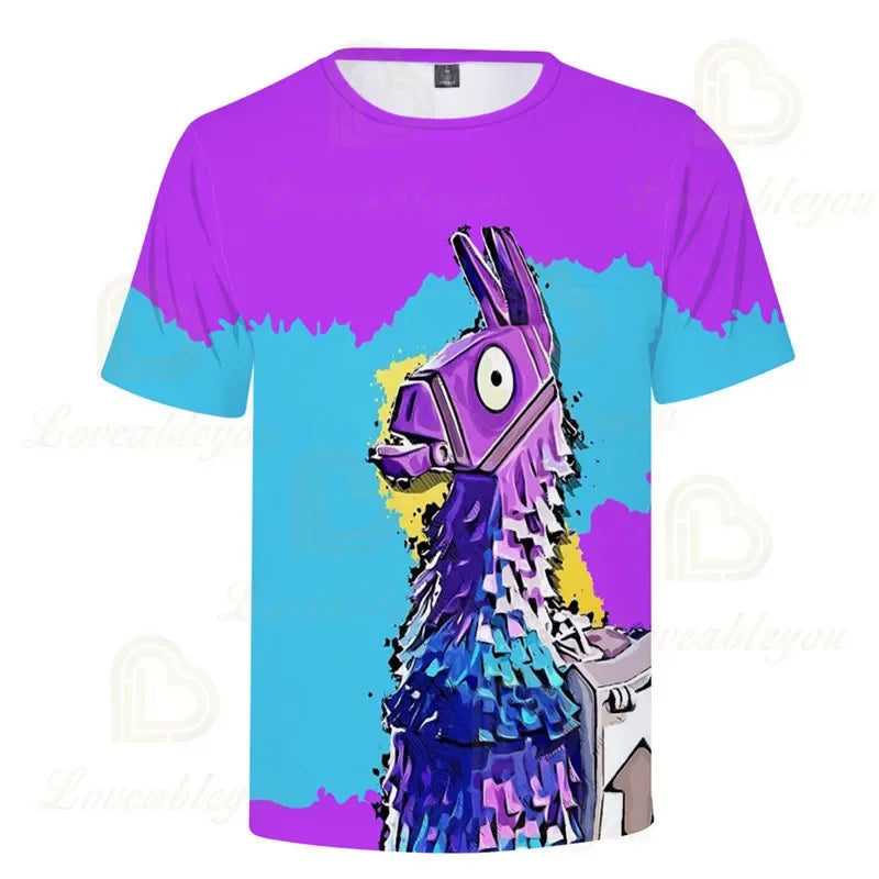 T-shirt infantil 3D Fortnite Victory Game – roupa de bebé Harajuku, top fofo de herói Battle Royale para meninos e meninas