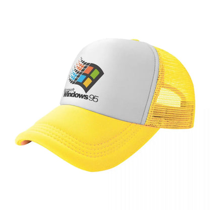 Windows 95 Geeks Nerd Mesh Baseball Caps Unisex Fashion Sun Hat Adjustable Snapback Caps Fishing Hat Wholesale New Trucker Hat