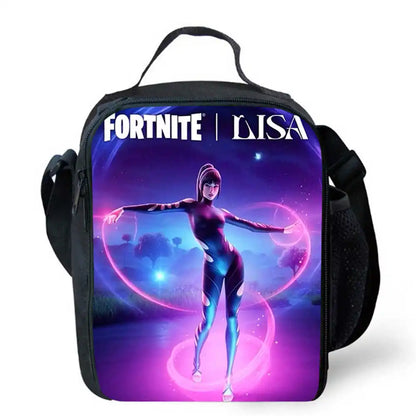 Sacos de Almoço para Crianças, Sacos de Piquenique Escolares Cartoon Fort-nite para Meninas e Meninos, Sacos de Almoço Térmicos para Crianças, Portáteis e Leves