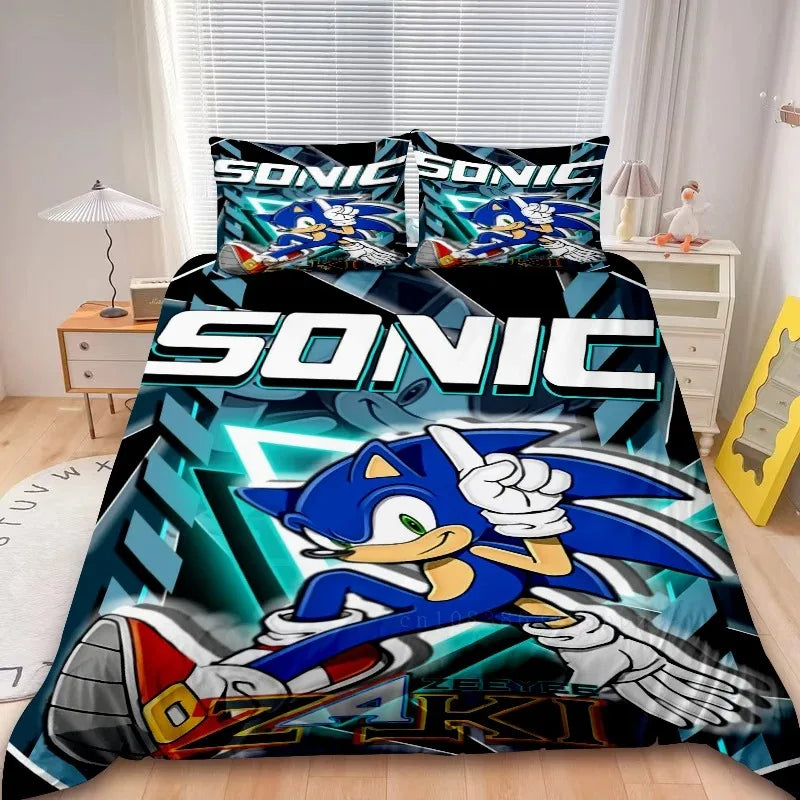 2/3 kom Sonic navlaka za poplun, dječji set posteljine, set navlake za poplun za uređenje spavaće sobe, pokloni za tinejdžere i djecu, jednostruki i bračni krevet