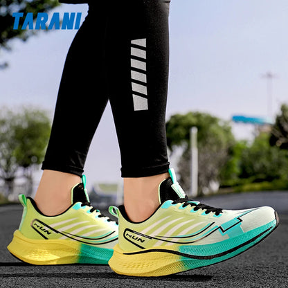 Men's Cushioning Running Shoes with Carbon Plate Marathon Women Lightweight Casual Sneakers for Jogging Workout Fitness Exercise