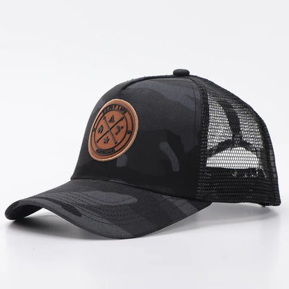 Sommer-baseballkasket i mesh til kvinder og mænd med bogstavpatch, snapback-kasket, afslappet, åndbar, unisex, street, hiphop, trucker-kasketter