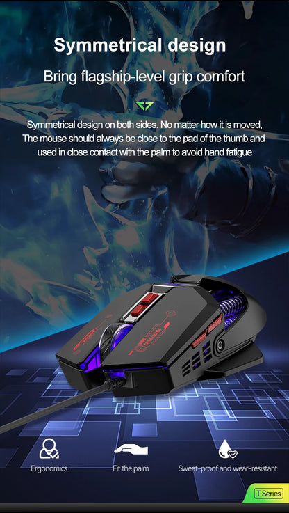 APAYADO T4 Wired Gaming Mouse 12800 DPI RGB Gaming Mouse with 1000Hz Polling Rate, Ultra-Light Cable, 60IPS Precision Mouse for PC & Laptop
