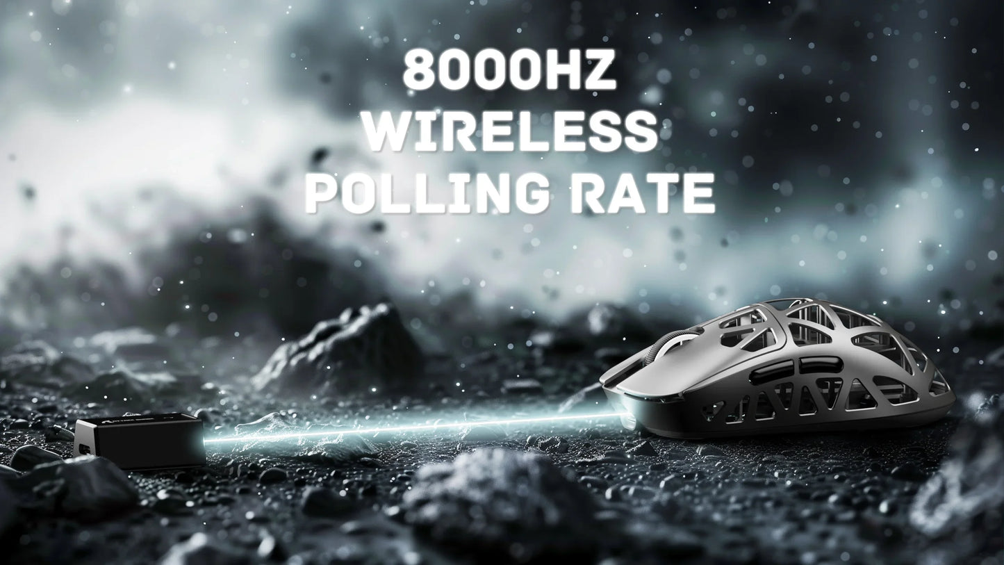 ATTACK SHARK R2 Gaming Mouse Magnesium Alloy, PAW3950 Sensor, Tri-Mode Wireless, 42000 DPI, 8000Hz, 45g Ultralight Gaming Mouse