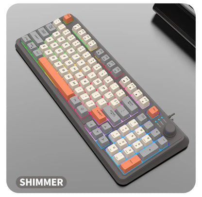 K81 Gaming Keyboard 81-Key 80% Wired RGB Gaming Keyboard with Volume Knob, Ergonomic USB Gaming Keyboard for PC, Laptop, Mac & Multi-Language Layouts