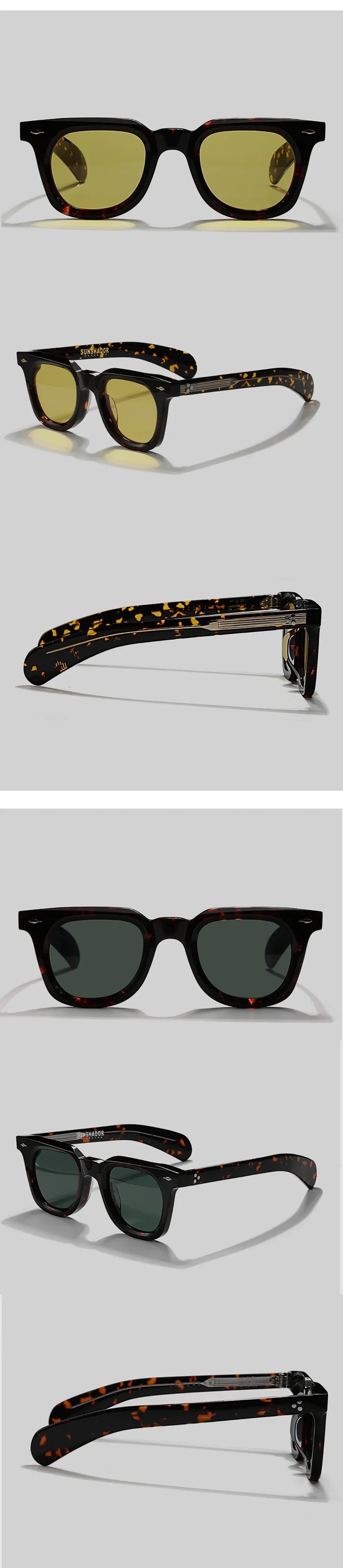 Luxury Brand Designer Classic Acetate Tortoise High Quality Sunglasses Man Retro Eyewear Fashion Men Outdoor Eyeglasses 148mm