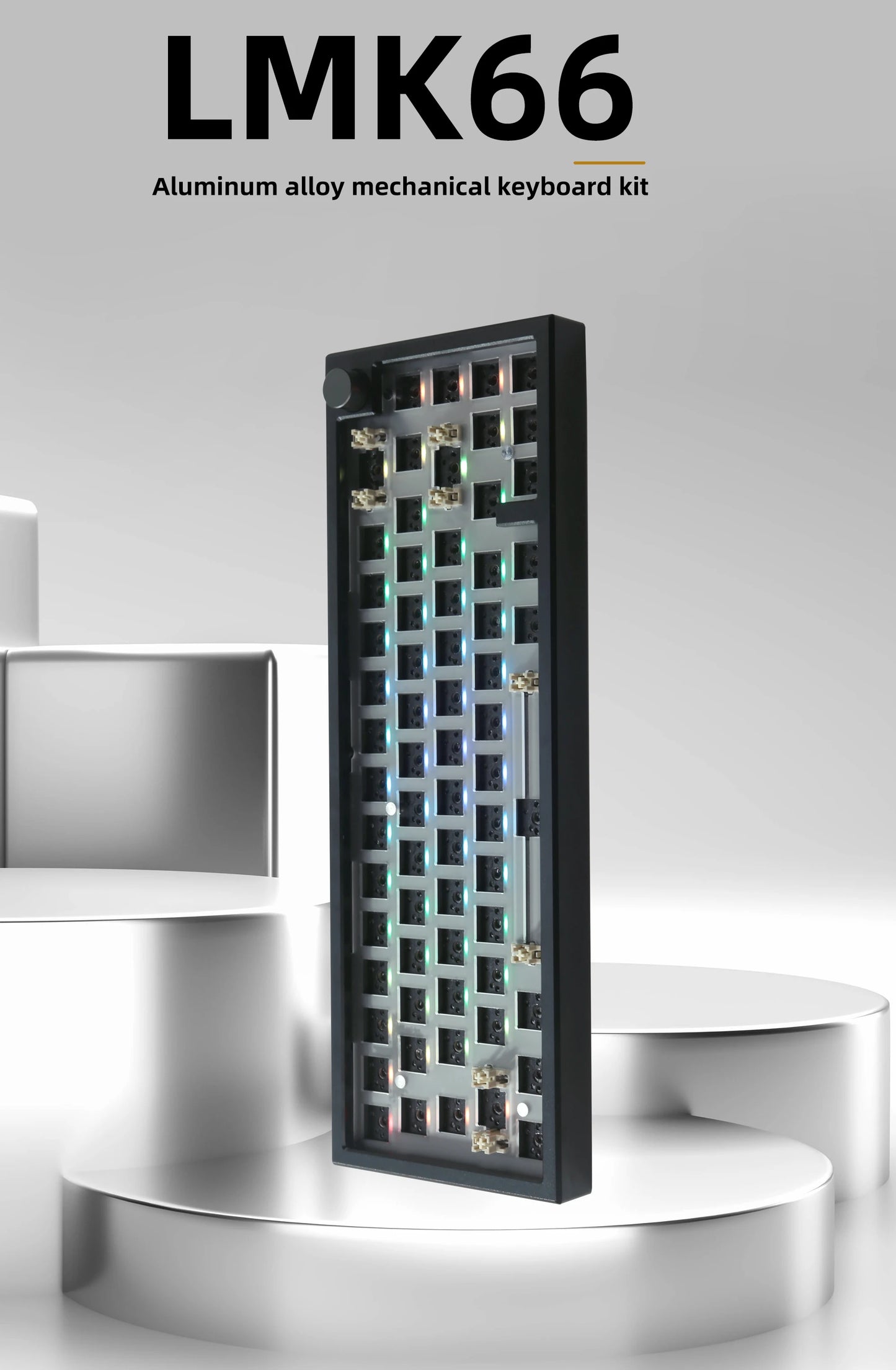 ZUOYA LMK66 3 Mode Mechanical Keyboard Kit Aluminum Wireless Gaming Keyboard 60% Bluetooth 2.4G RGB Hotswap  Gasket Structure