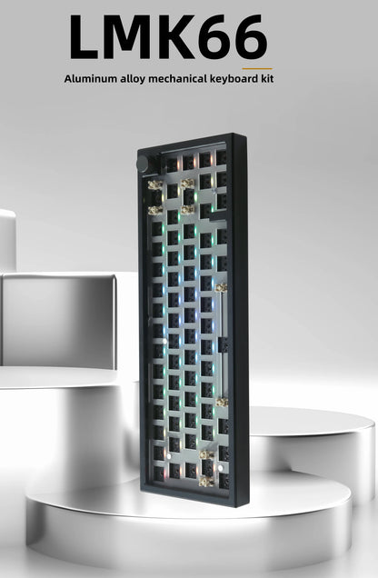 ZUOYA LMK66 3 Mode Mechanical Keyboard Kit Aluminum Wireless Gaming Keyboard 60% Bluetooth 2.4G RGB Hotswap  Gasket Structure