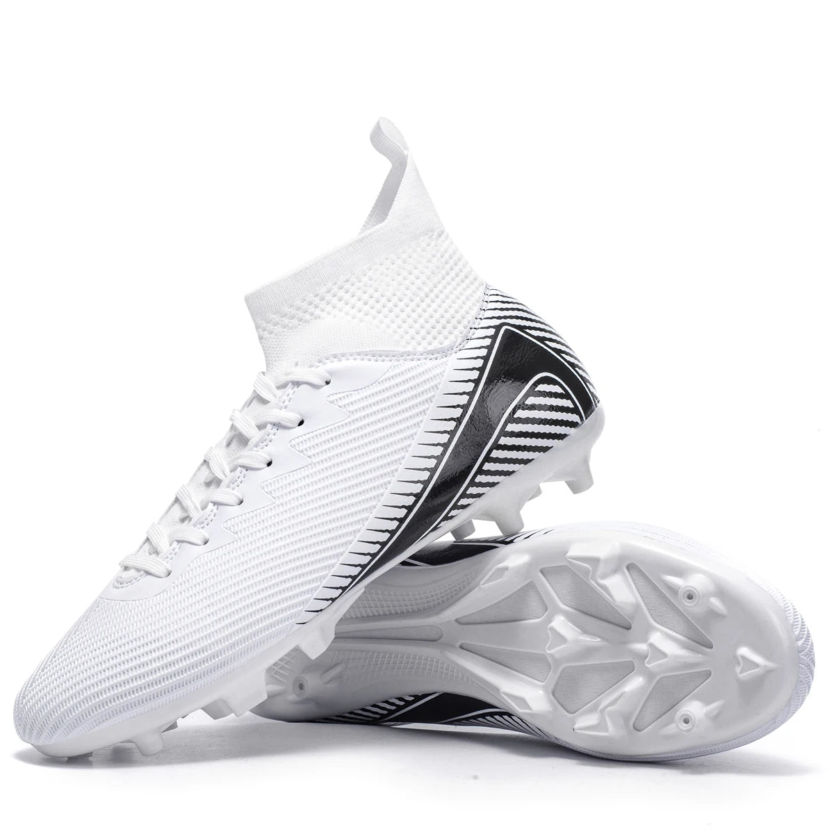 Scarpe da calcio Professional Grass AG FG con tomaia integrata in tessuto PU e suola resistente in TPU, antiscivolo e resistente all’usura, calzature per ragazzi