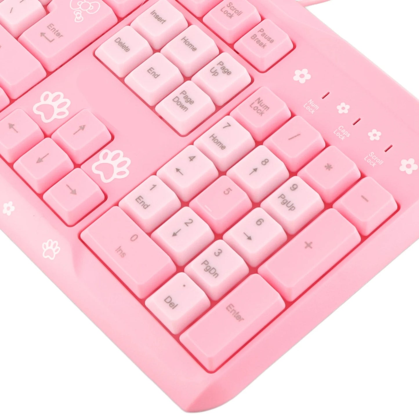 104 Keys USB Wired Keyboard Ultra Thin Cute Cartoon Ergonomic Computer Keyboard Plug and Play for Home PC Laptops